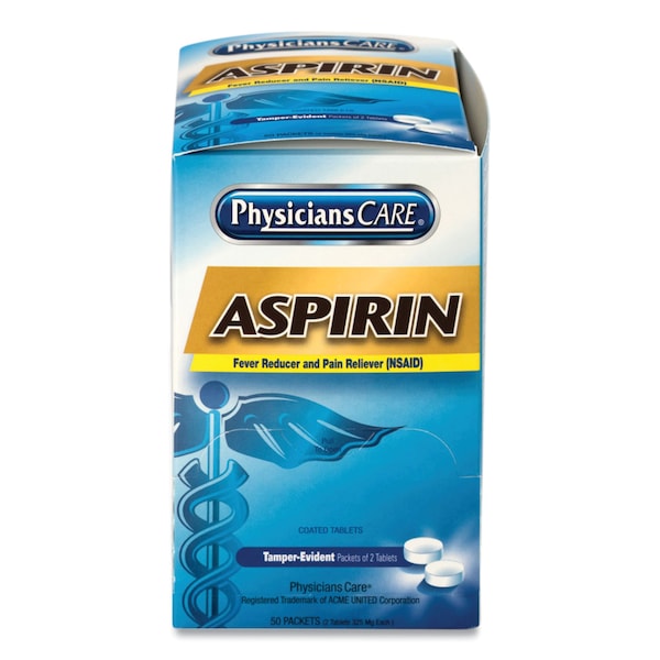 Aspirin Medication, Two-Pack, PK50